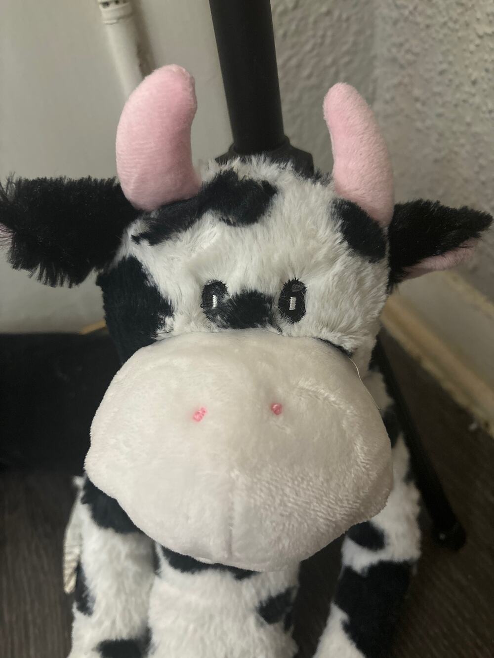 MultiPet Swingin Slevins Black/White Cow Long Arm Dog Toy NEW Stuffed Animal